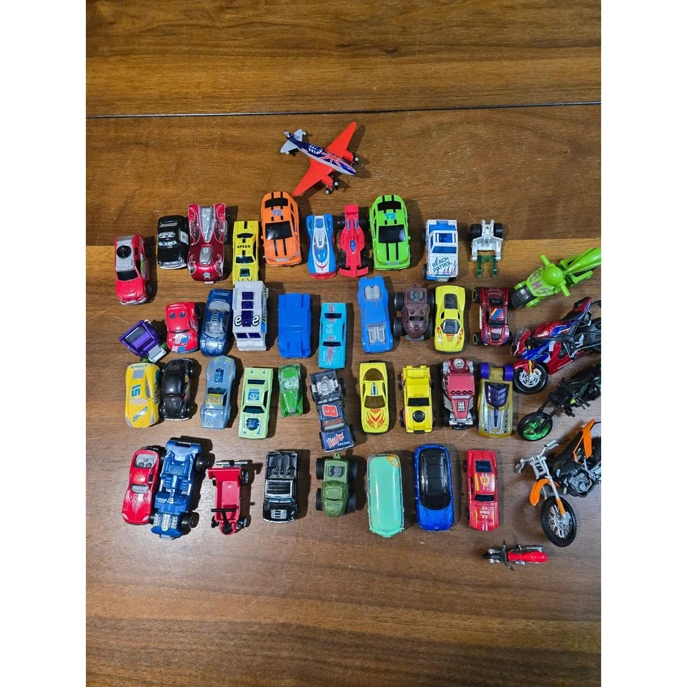 Mixed Toy Vehicle Lot 40+ Pc Hot Wheels Disney Cars Motorcycles Plane Trucks